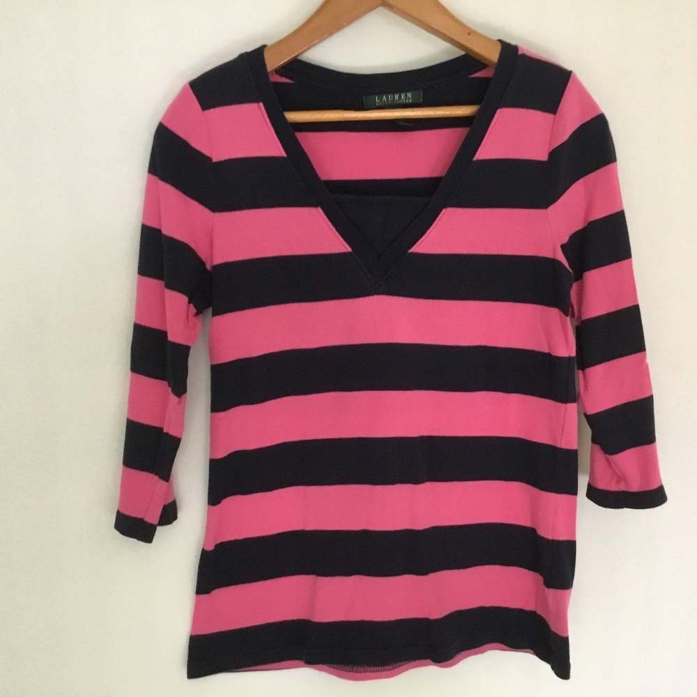 Lauren Ralph Lauren Pink and Blue Shirt Women’s Size Medium